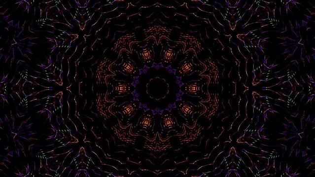Abstract Kaleidoscope pattern with full colors. Magic mandala. 4k	