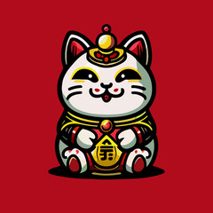 lucky cat vector icon illustration