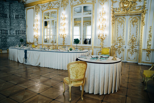 interior of Catherine Palace - Tsarskoye Selo Pushkin, St. Petersburg, Russia - sep 2022