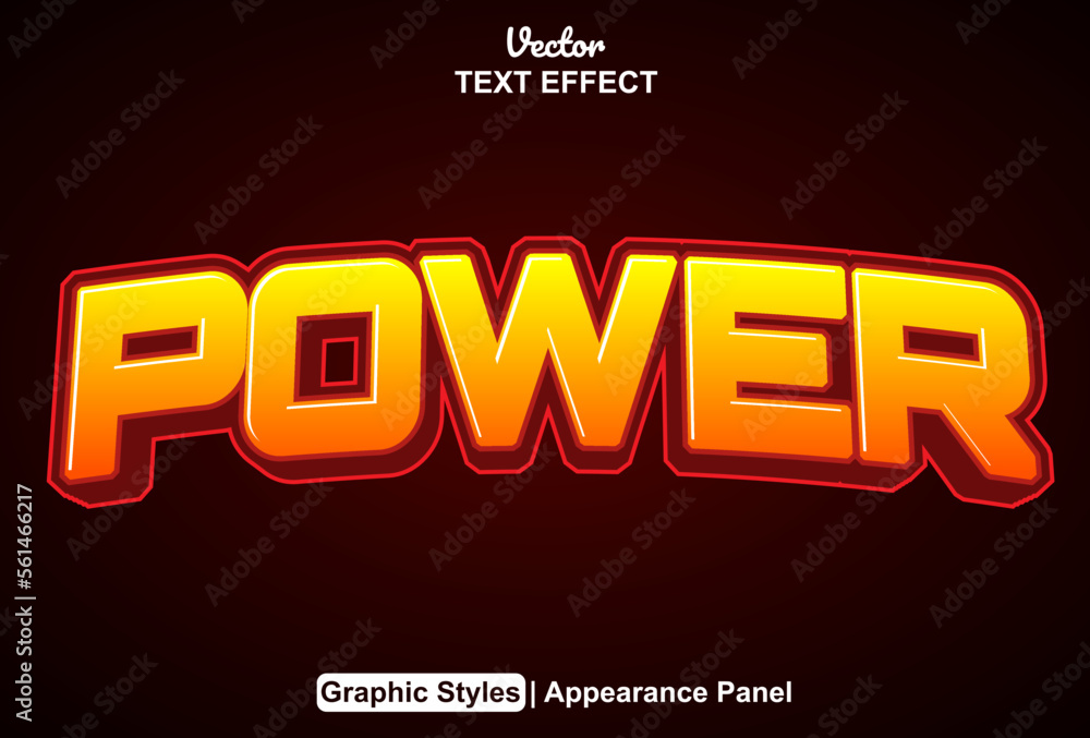 Fototapete power text effect with graphic style and editable.