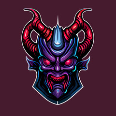 onix demon mask flat design, vector art,onix mask icon