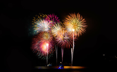 fireworks in the night sky