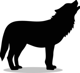 Fototapeta premium Wolf Silhouette, Wolf Vector Silhouette, Wolf cartoon Silhouette , Wolf Free Silhouette, Wolf Silhouette Vector, Wolf, Wolf icon, Wolf vector, 