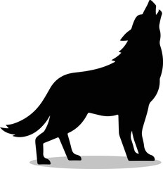 Fototapeta premium Wolf Silhouette, cute Wolf Vector Silhouette, Cute Wolf cartoon Silhouette, Wolf vector Silhouette, Wolf icon Silhouette, Wolf Silhouette illustration, Wolf vector 