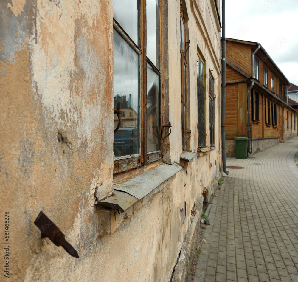 Poster aged houses in talsi.