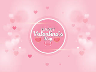 Happy valentine's day background with love hearts illustration design.