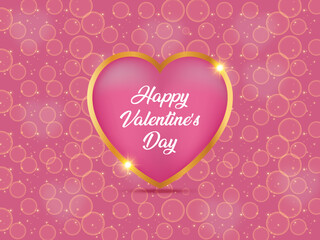 Happy valentine's day background with love hearts illustration design.