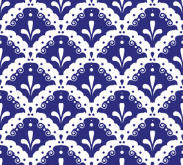 Blue and white seamless pattern