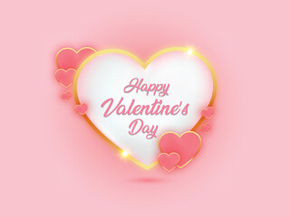 Happy valentine's day background with love hearts illustration design.