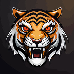 Fototapeta na wymiar Tiger flat design, vector art, tiger icon