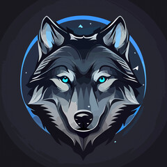 wolf flat design, vector art, wolf icon