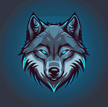 wolf flat design, vector art, wolf icon