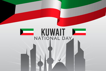 Kuwait national day, Kuwait independence day , February 25th. Vector illustration.
