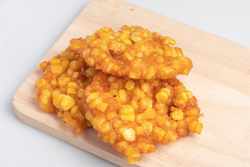 Corn Fritters on white background
