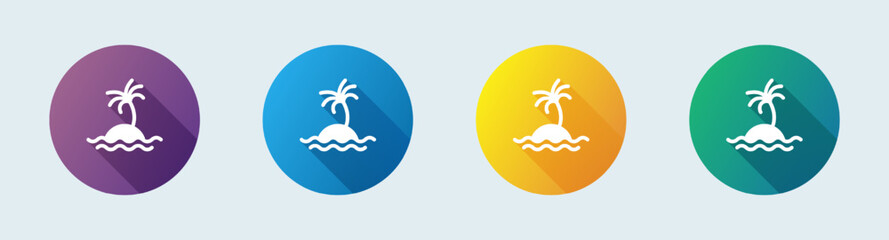 Obraz na płótnie Canvas Island solid icon in flat design style. Tropical signs vector illustration.