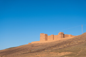 Fototapeta na wymiar A traditional Moroccan palace on the Atlas Mountains of Morocco