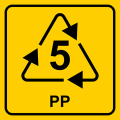 PP Recycling Code Warning Sticker For Product Packaging