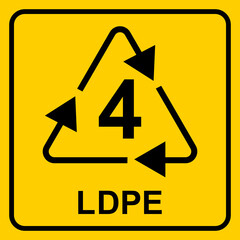 LDPE Recycling Code Warning Sticker For Product Packaging