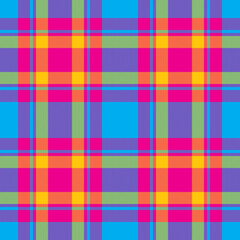 Plaid seamless pattern in blue. Check fabric texture. Vector textile print.