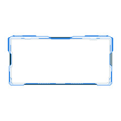 abstract futuristic background of blue glowing technology sci fi frame hud ui