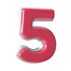 Number Red 3d