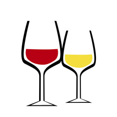 Wineglass with wine vector