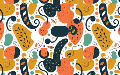 Colorful abstract doodle pattern flat design