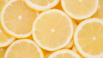 Sliced Lemons top view. Vitamin C for immunity