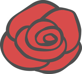 Cute hand drawn red rose doodle. Perfect for Valentine's Day, wedding invitations,  anniversary cards, decorations ,and artistic projects.