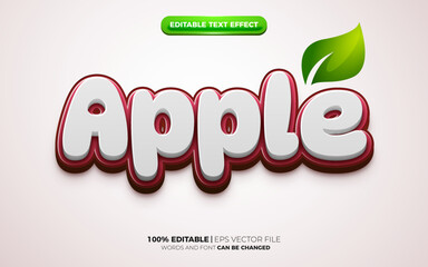 leaf green fresh nature 3d logo template editable text effect style