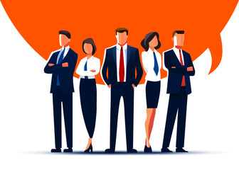 Business people standing together as a team. - obrazy, fototapety, plakaty