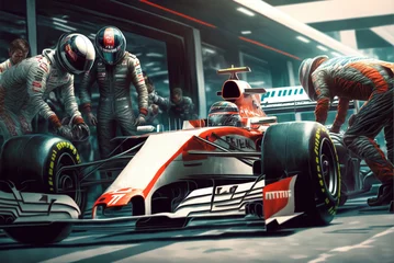 Wall murals Cars Racing car in motion, generative ai
