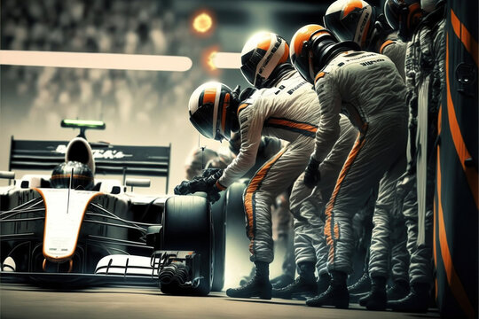 Racing car in motion, generative ai