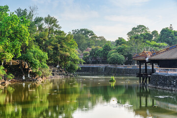 Fototapeta na wymiar Luu Khiem Lake at the Tu Duc Royal Tomb, Vietnam
