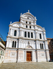 Facade of the Church of San Zaccaria in Venice, Italy