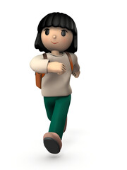 わくわくしながら登校する女の子