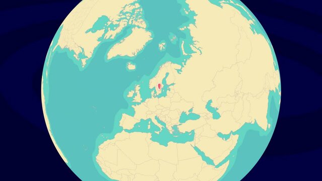 Zooming To Joenkoeping Location On Stylish World Globe