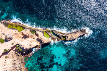 Aerial Drone Photograph of Atlantis Sa Pedrera de Cala D'Hort in Ibiza 