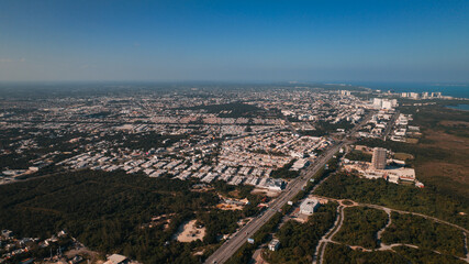 Aerial drone photo of Cancun, Mexico