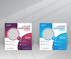 Corporate Square Banner Design Template Suitable for Social Media Post and Web Internet Ads