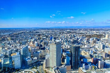 Obraz premium 浜松市 アクトタワー展望回廊から眺める浜松市街（浜松城方面）