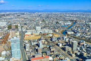 Fototapeta premium 浜松市 アクトタワーから眺める浜松市街（三方ヶ原方面）