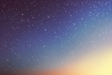 Night starry sky. Clouds and stars in space. Blue twilight background