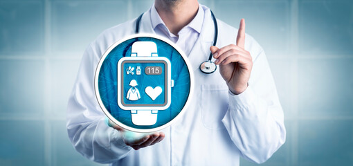 Clinician Monitoring Heart Rate Via Smart Watch