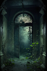 Obraz premium Renaissance mansion interior. Haunted house. Haunted mansion.
