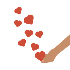 Donation concept. Red heart. Isolated background.