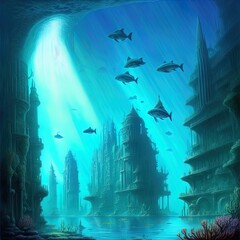 A fantasy underwater city. 