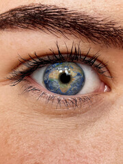 Obraz premium Weltkugel Augen