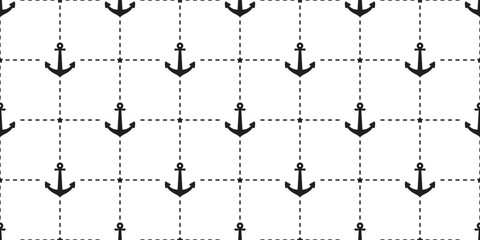 Anchor seamless pattern helm vector boat dash line star wave pirate maritime Nautical sea ocean tile background scarf isolated repeat wallpaper gift wrapping paper illustration design