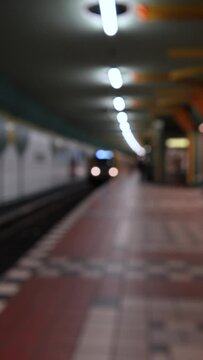 train arrives at trainstation